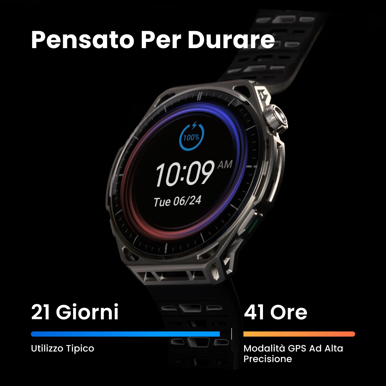 Amazfit Balance 3 Smartwatch GPS 48mm, AMOLED da 1,5" con Vetro Zaffiro, Cassa in Acciaio Inox, NFC, Autonomia fino a 21GG, Torcia, 64GB, Mappe Offline, 10 ATM, 180+ Sport e Fitness Tracker HYROX