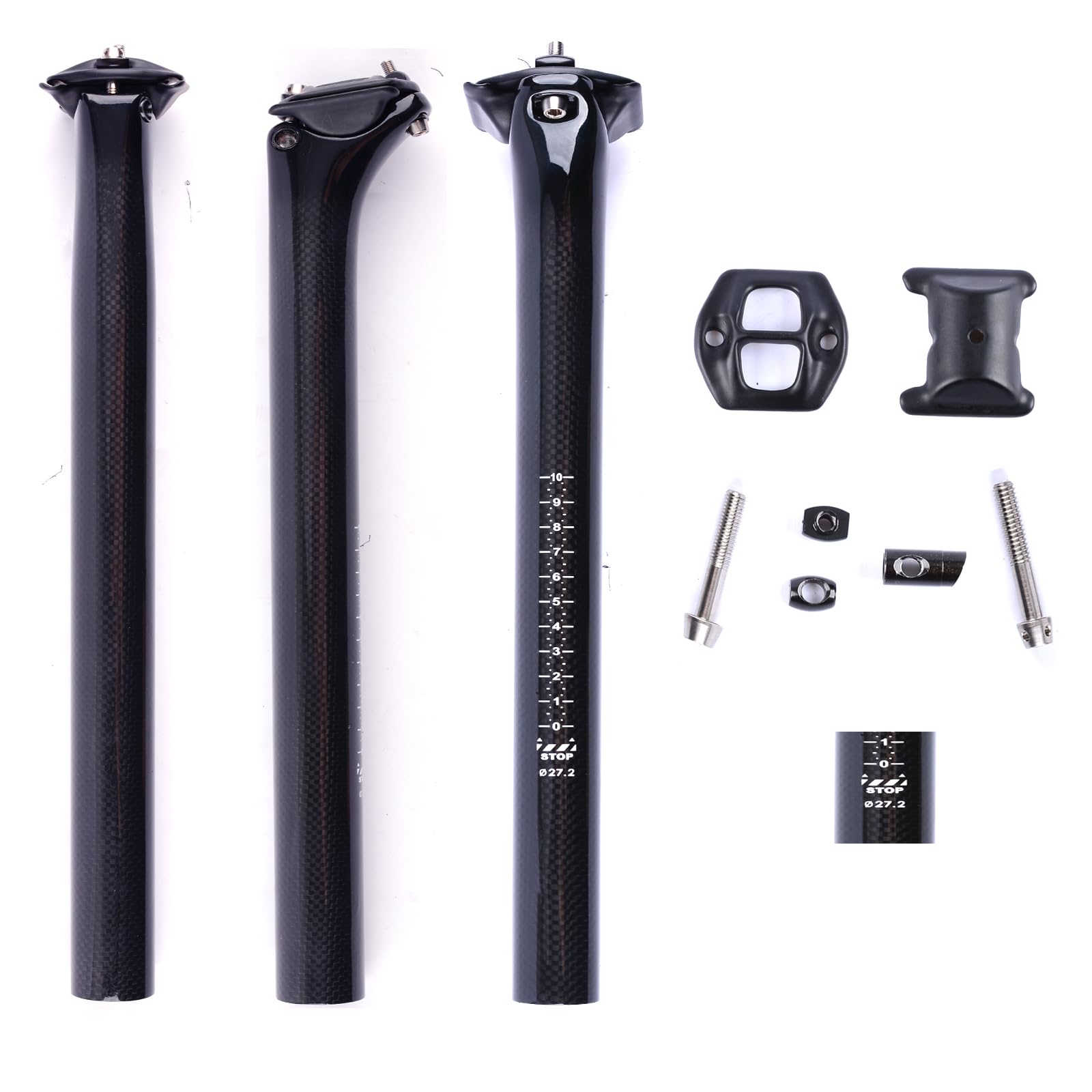 3k Fibra di Carbonio Lucida 27.2/31.6mm*350/400mm Reggisella per Bici da Ciclismo Mountain/Road Bike