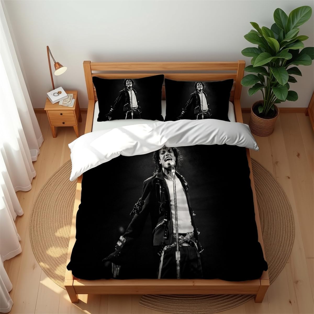 Ste-X Luxury Breathable Bedding Set Michael Jackson 210TC Cotton Soft Cool Summer Warm Winter Comfort Anti-mite (MJ 01,220x230cm(King))