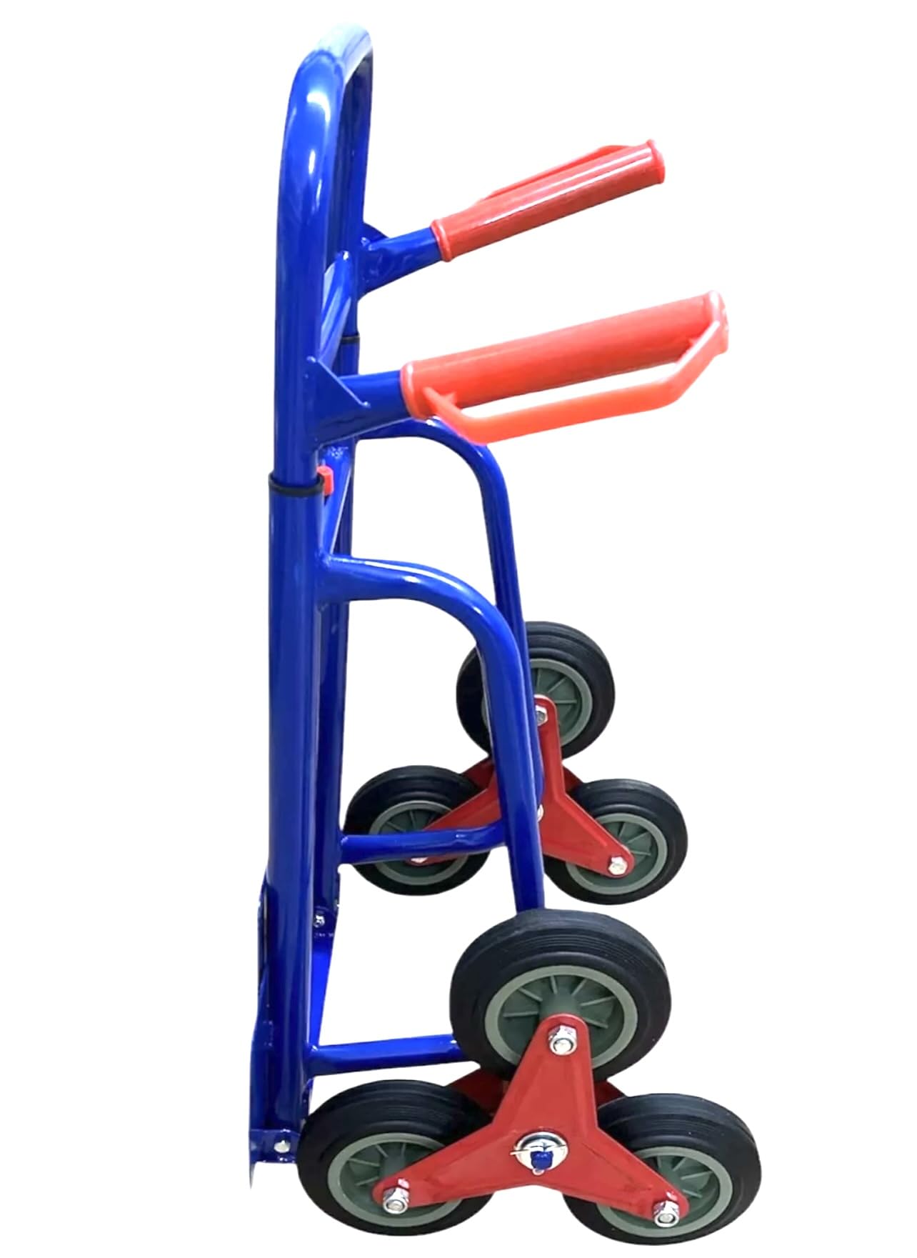 Treppensteiger Klappbar, max. 200 kg, Sackkarre, Pulverbeschichtet Blau Ideal für Treppe Logistik Transport Flexibel lagerbar Höhenverstellbar 6X Vollgummi Reifen - Klappbare Treppensackkarre