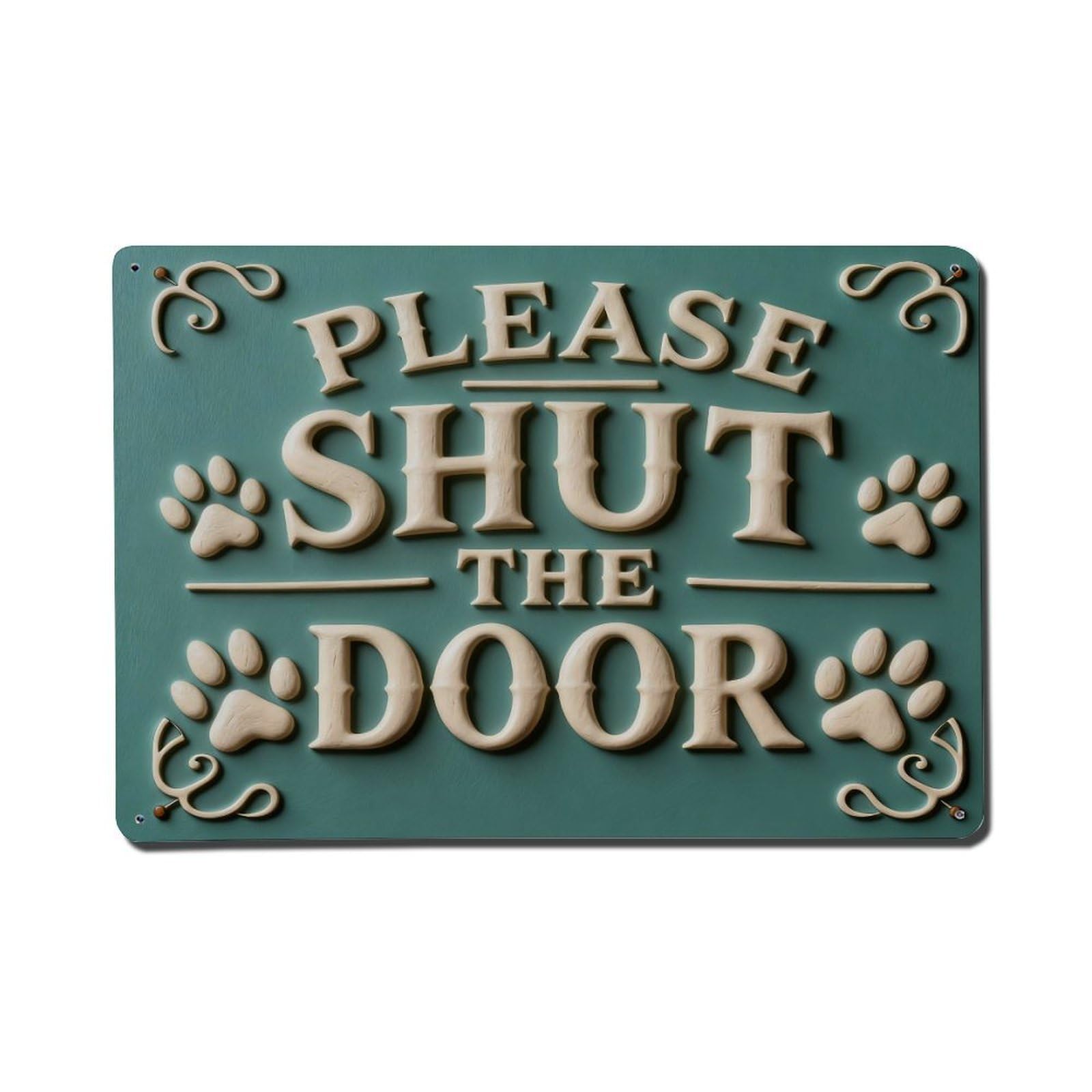 Please Close The Gate Paw Prints Vintage Metal Tin Sign Retro Wall Decor, Bar Garage Cafe Kitchen Home Wall Art Poster Decoration 8x12inches
