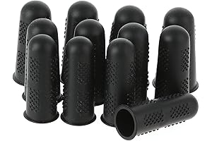 Silicone Thimbles for Hand Sewing: 12Pcs Black Finger Protectors