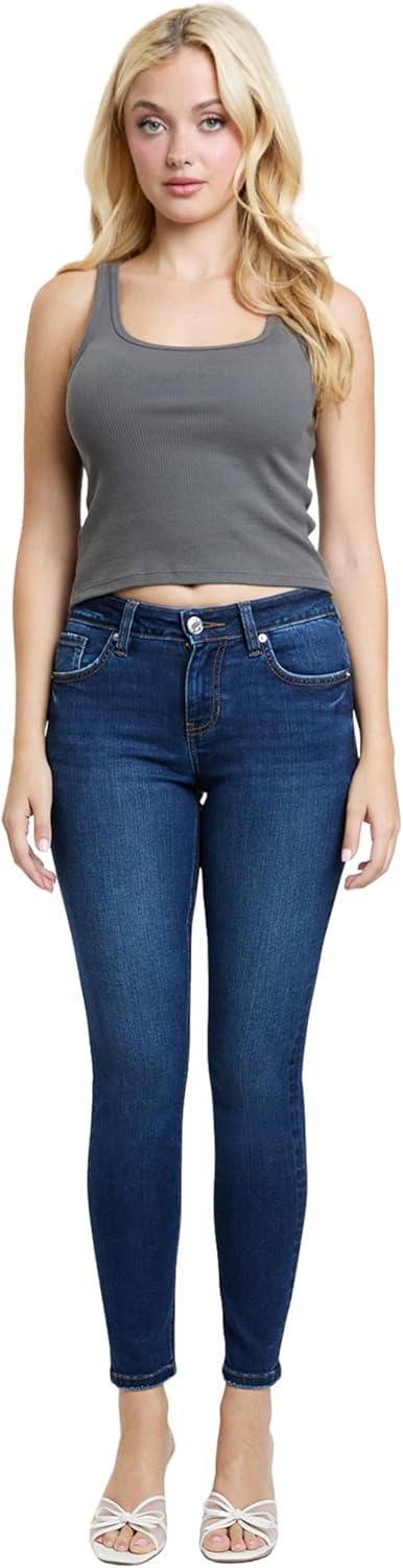 YMI Women's YMI Jeans Women's Super Soft Mid Rise Skinny Jeans, P070719