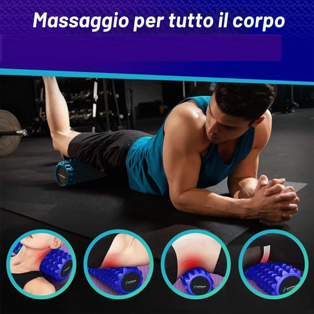 Rullo in schiuma solida - Rullo massaggiante a punto trigger per collo e mal di schiena - Fitness - Vitalic