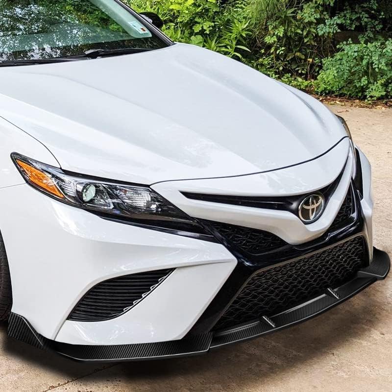HYPERSPEED Real Carbon Fiber Front Bumper Spoiler Lip 3PCS STP-Style Fit for Toyota Camry SE 2021 2022 2023 2024, Car Mods Exterior Accessories Replacement Parts Assembly, Air Chin Body Kit Splitter