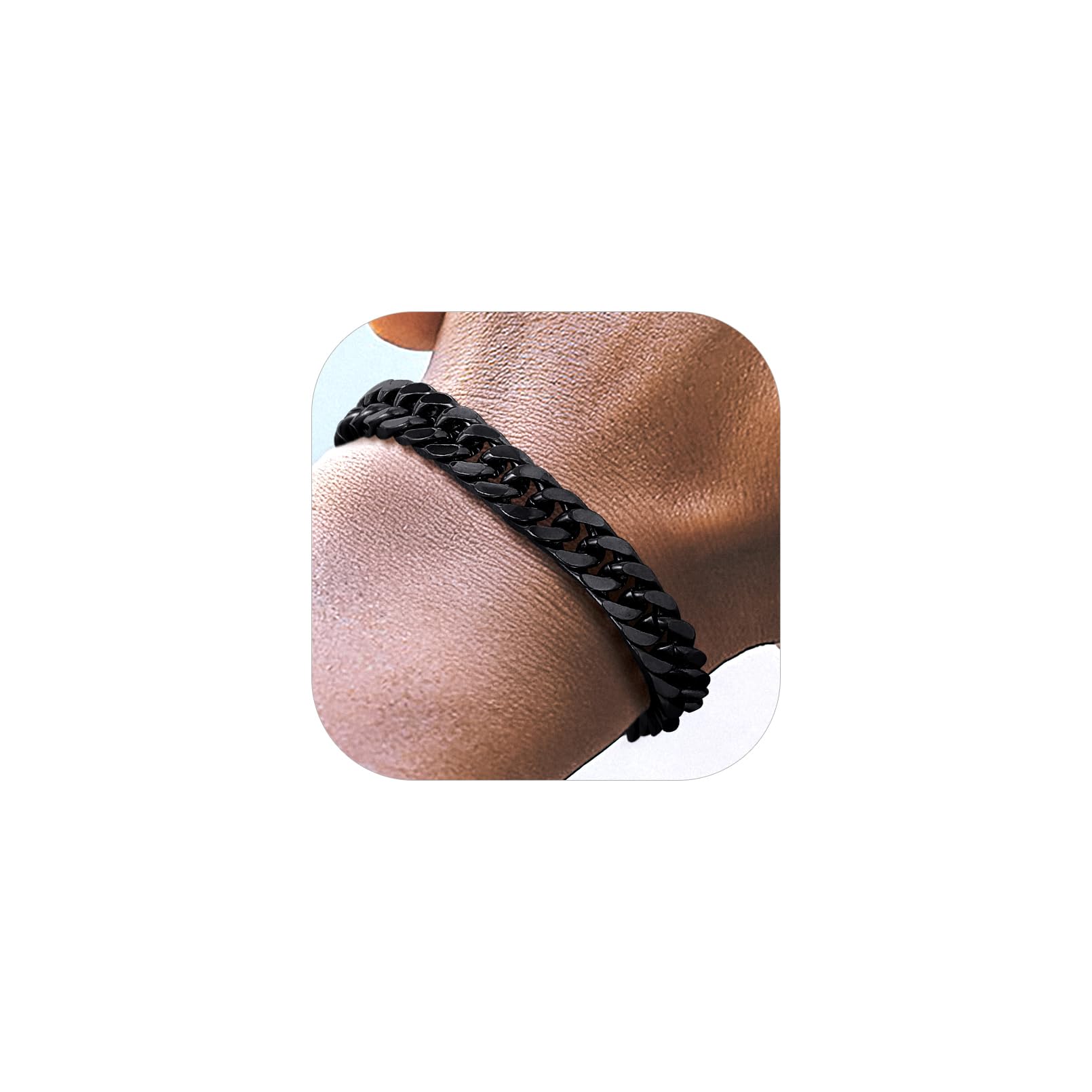 Richsteel Richsteel Pulsera Cubana Hombre Acero Inoxidable 8mm/12mm/17mm Ancho Pulseras Cadenas Cubanas Eslabones Plateado/Dorado/Negro Joyas Hombres Mujeres 19cm/21cm/23cm Recycled Claim Standard 100
