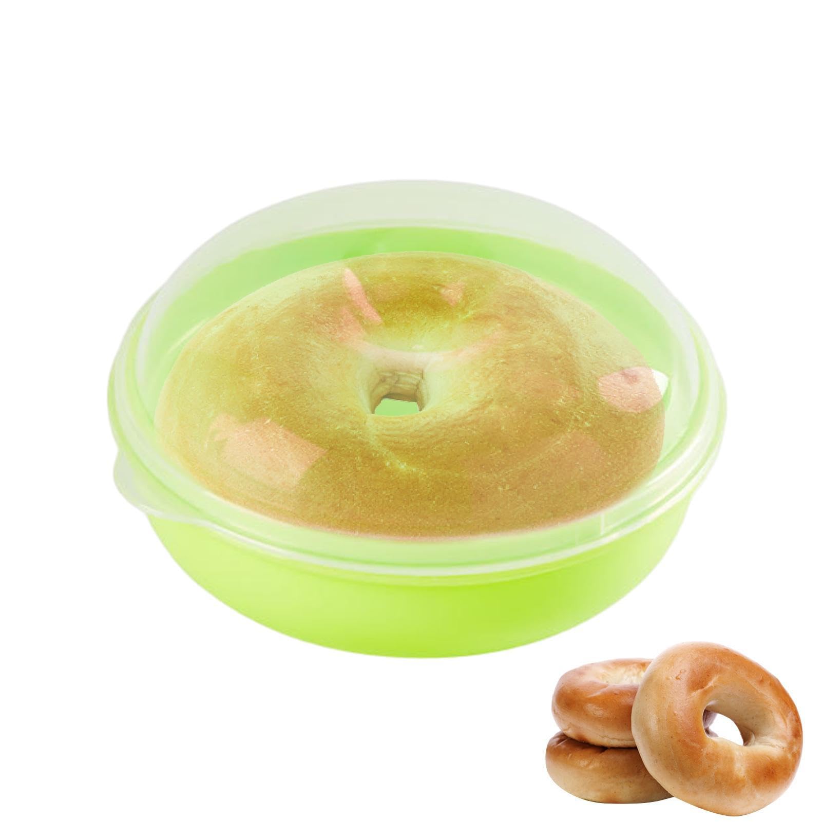 Bavokon Green Round Bread Organizer | Food Container Organizer For Bagels,Bagels Nuts Food Storage Containers With Airtight Lid, Storage And Organization Accessories For Kitchen Countertop