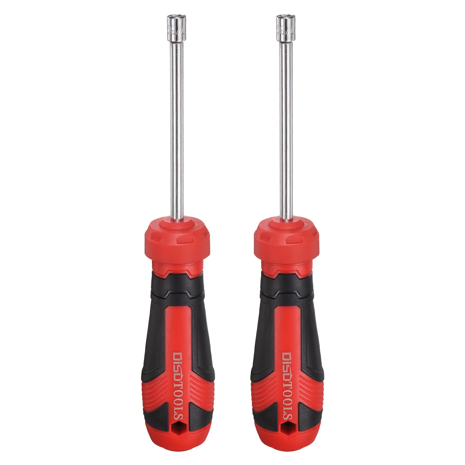sourcing map 2 Pcs SAE Nut Driver 7/32" CR-V Non-Magnetic Tip Hollow Shafts Hex Socket Screwdriver with Anti-Slip Handle for Automobile Repair Bit Driver