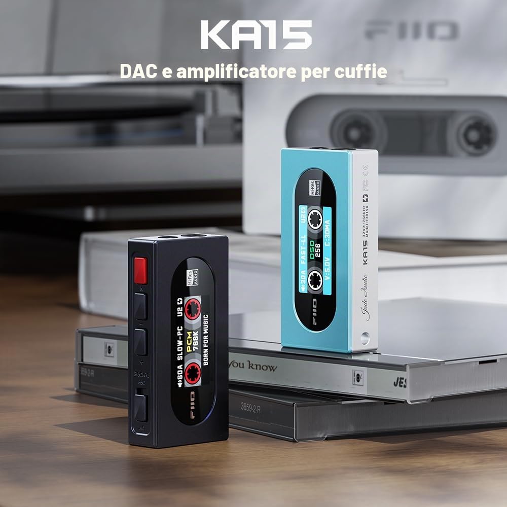 FIIO KA15 DAC portatile e amplificatore per cuffie (nero)