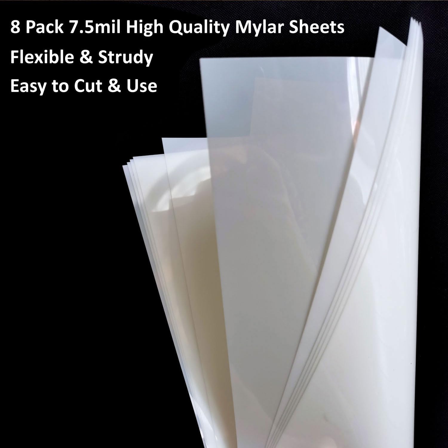 7.5mil Blank Mylar Sheets for Stencil, 8PCS 12x24 inch Milky Translucent PET Blank Stencil Making Sheet, Blank Mylar Templates for Cutting Machines, Cricut, Silhouette, Template Material