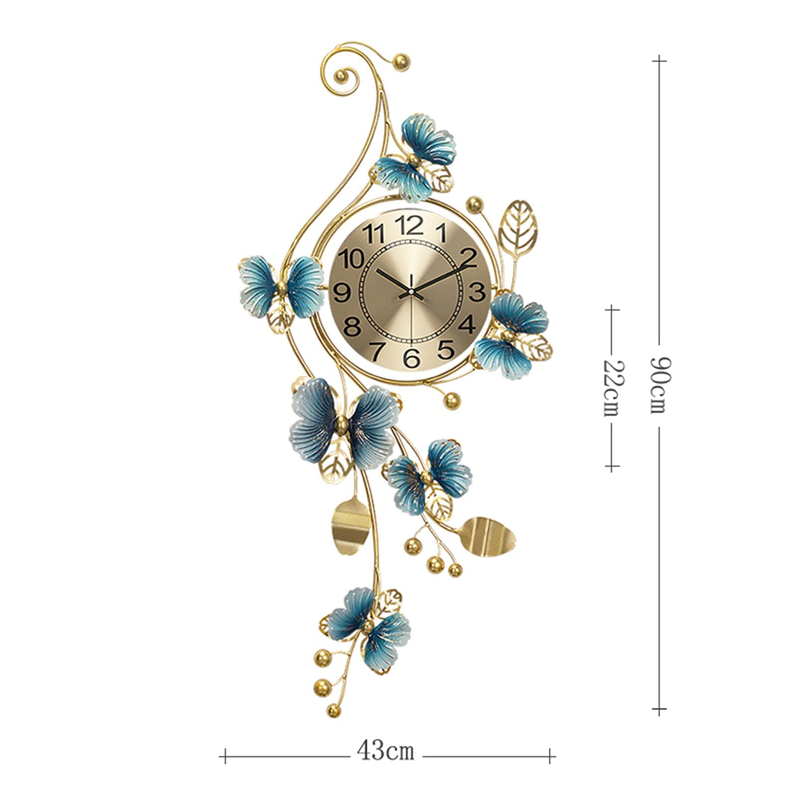 XJBTBA Reloj de Pared acrílico, Reloj Creativo Ovalado, Reloj de Pared de Cuarzo para Sala de Estar Europea, Relojes silenciosos, decoración de para Sala de Estar y Dormitorio, 82x30,5 cm