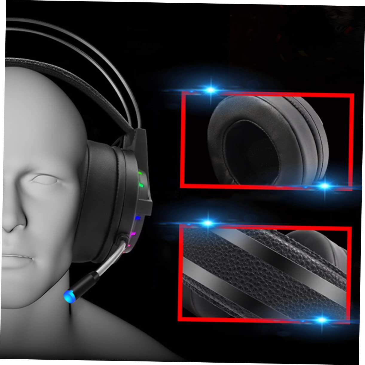 Angoily Cuffie da Gioco con Microfono Cuffie Cablate per Auricolari Gaming Riduzione Basso Rumore Trasmissione Chiara Comode e Pratiche per Uso Quotidiano e Gaming