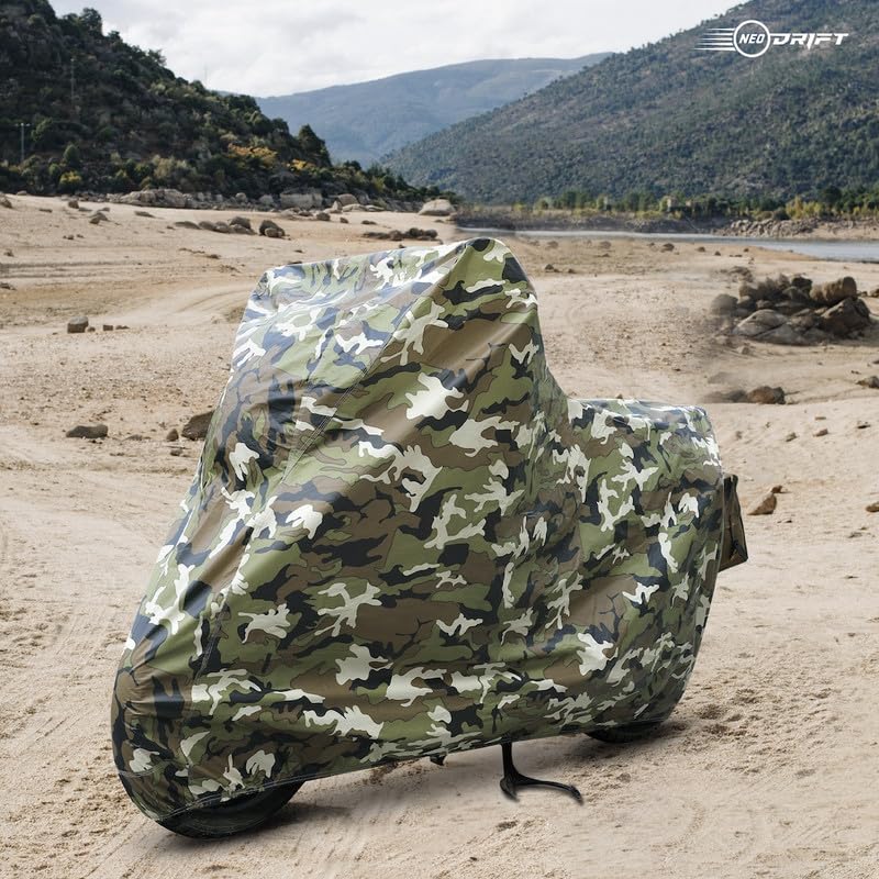 Image of Neodrift 'JungleMax' Bike Cover for Yezdi Adventure (Windproof, All-Weather Motorcycle Protection, Water & UV Resistant, Dustproof)