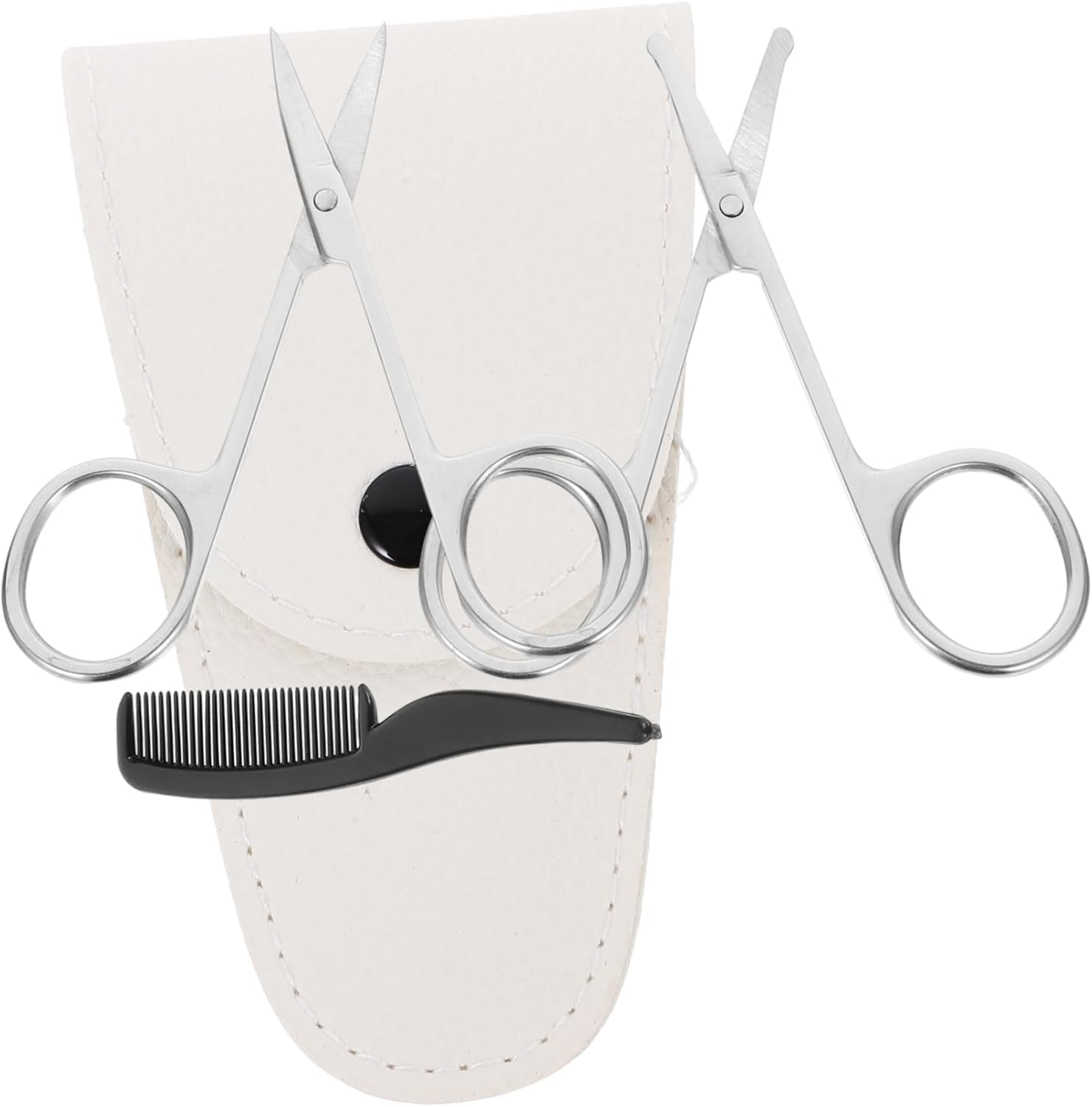 NOLITOY 8pcs Beard Scissors Set Stainless Steel Hair Thinning Scissors Nose Hair Trimmer for Grooming