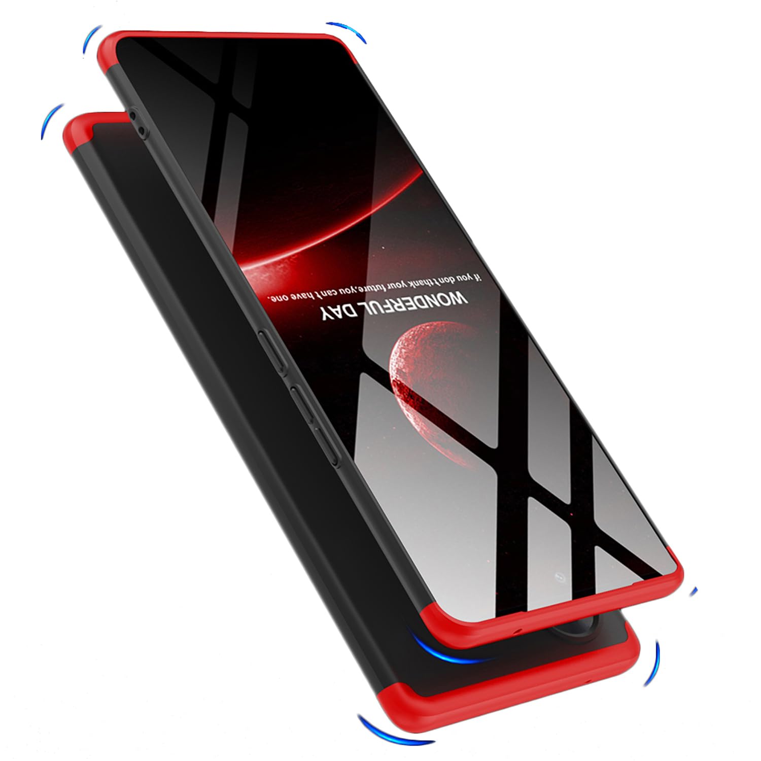 Kapa Double Dip Full 360 Protection Back Case Cover for Vivo V29E (Red, Black)