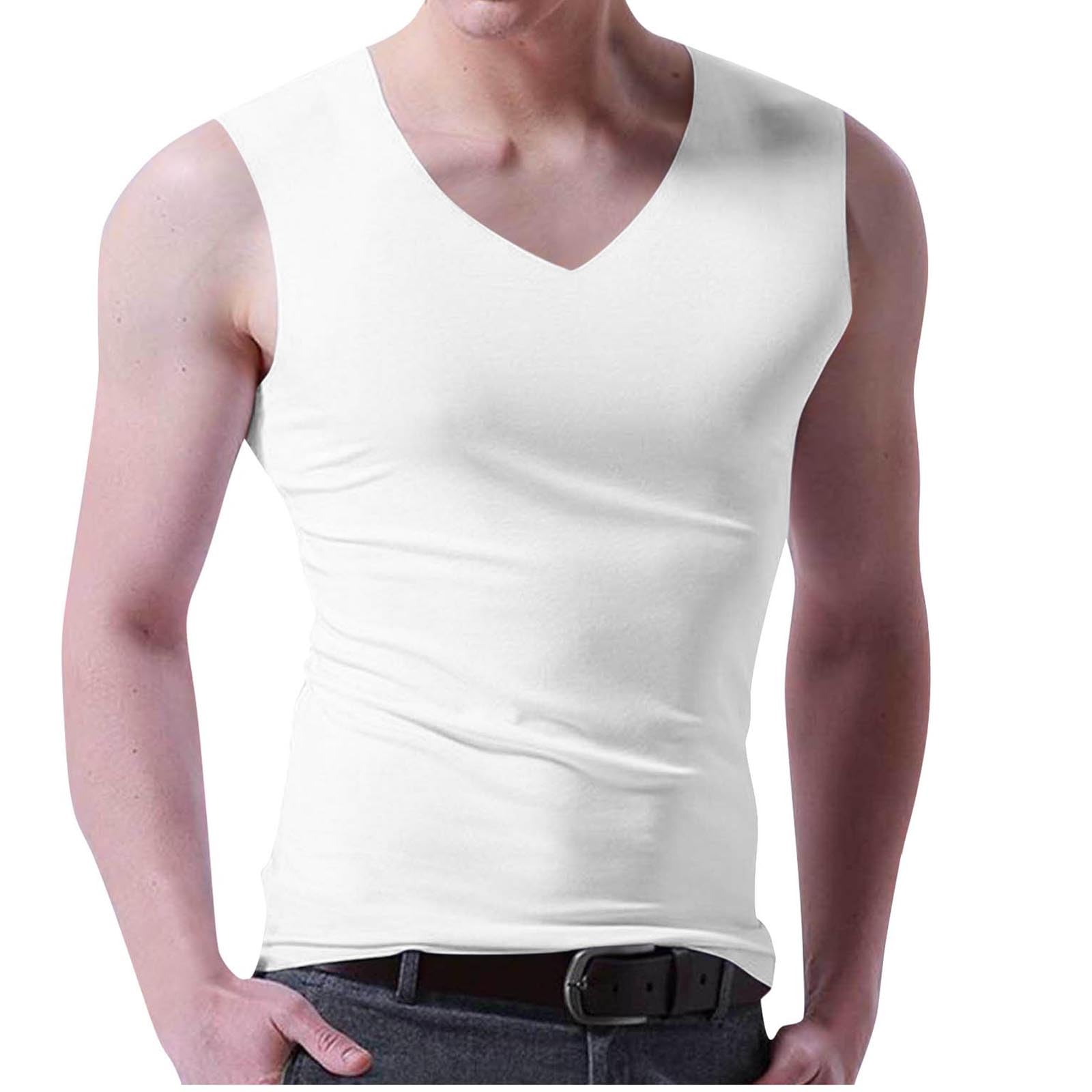 Tank Tops Men Gym Workout V Neck Sleeveless Casual Summer Shirts Muscle T-Shirt for Bodybuilding Sports and Outdoor