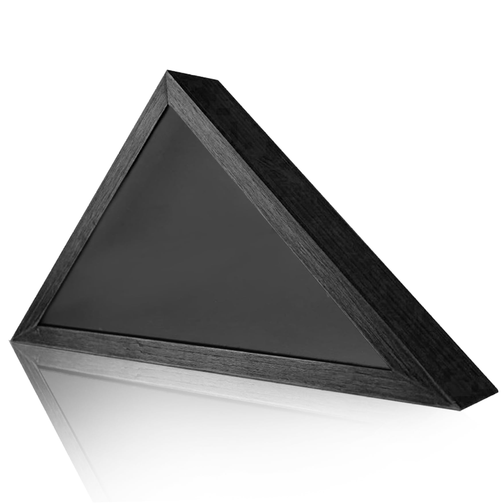 Nukinp Flag Case for Burial Flag 17.3x3.4x9.1 In Wood Memorial Display Case Triangular with Glass Covered Wall Mounted & Desktop Funeral Display for Army Veterans (Black)