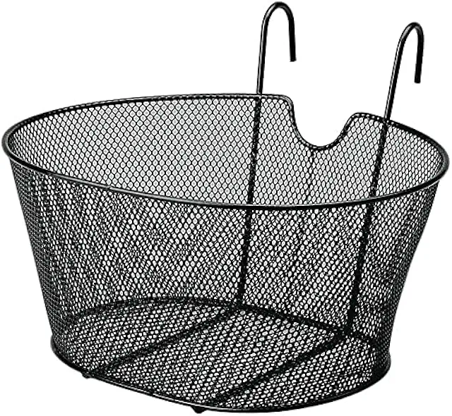 Cestino Bici Anteriore Ovale Nero con Ganci per Manubrio - City Bike Elettrica