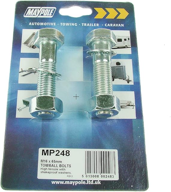 Maypole 248 Tow Ball Bolts M16 x 65 mm