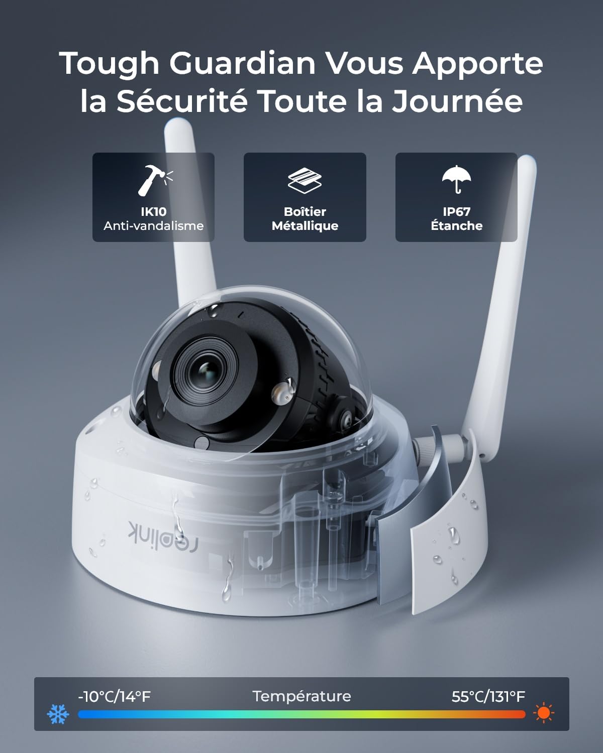 Reolink 4K Caméra Surveillance Extérieure, Wi-FI 6 2,4/5GHz, RLC-840WA