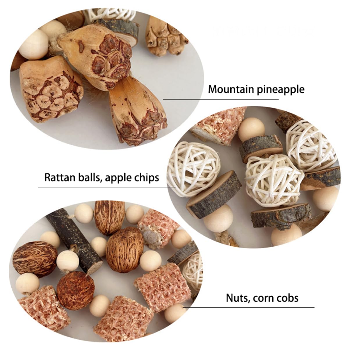 ZYYRSS Bird Toys,Parrot Toys for Large Bird,Natural Corncob Nut Hanging Chew Toys - Image 3