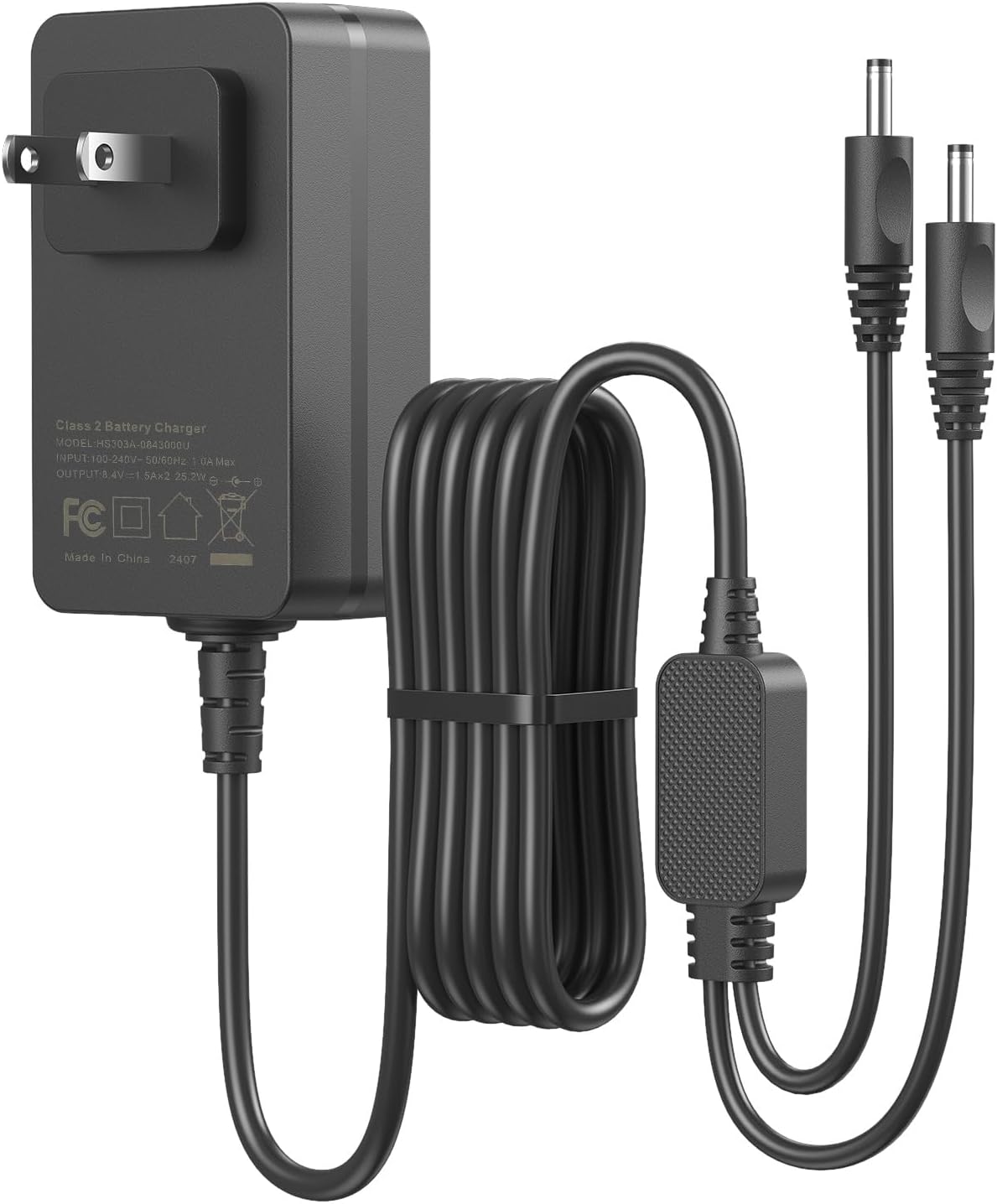 SAVIOR HEAT Glove Charger, 8.4V 3A Fast Wall Adaptor Charger for 3000mAh Upgraded Battery Heated Gloves, 1.5-2 Hours Fully Charged
