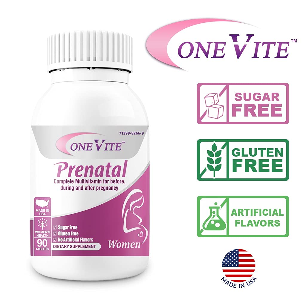 akron pharma Prenatal Multivitamin for Women OneVite 90 Count with Iron