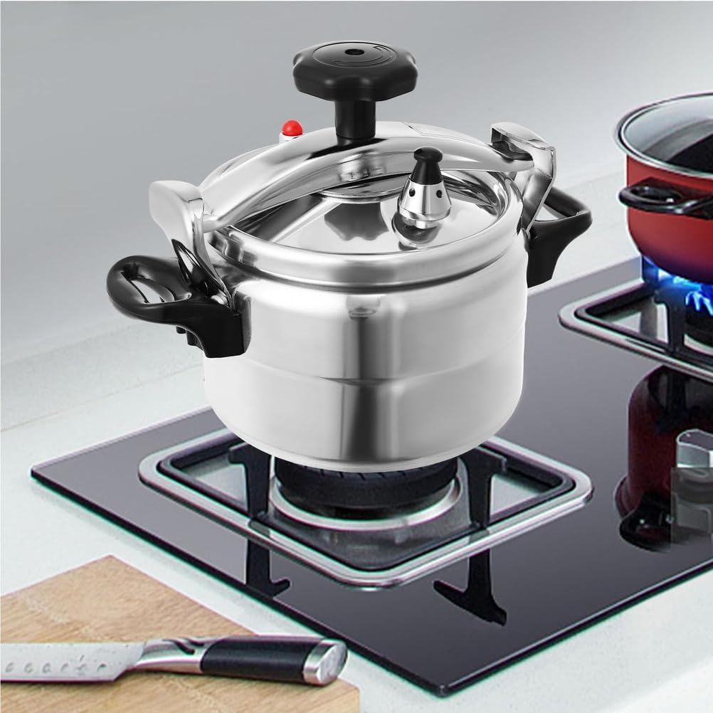 Pressure Cooker Kitchen Accessories, Heavy-Duty Aluminum Explosion-Proof Cooking Pot Composite Multi-Layer Bottom Suitable for Gas Stoves, Natural Gas,9L