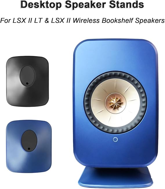 2PCS Desktop Speaker Stands for KEF LSX II/LSX II LT Wireless Bookshelf Speakers, Surround Sound Monitor Audio Speaker Desk Holder TV & Home Cinema Accessories (Black)