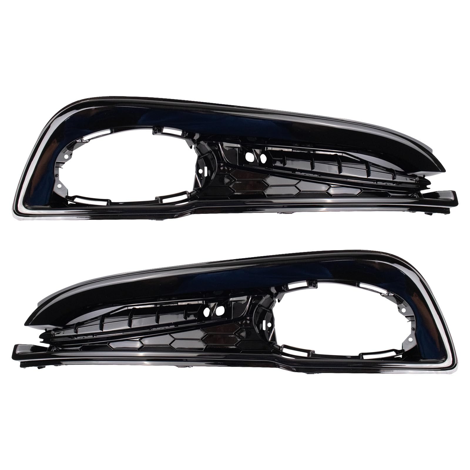 TRQ Front Driver & Passenger Side Fog Light Bezel Set Compatible with 2013-2015 Honda Civic HO1038114 HO1039114