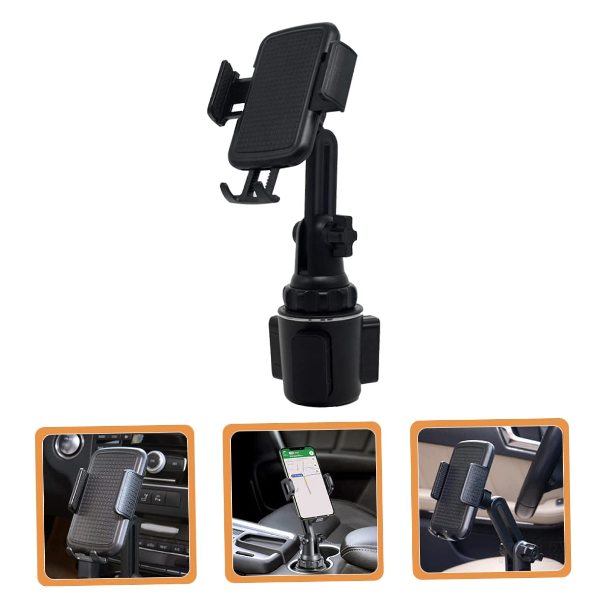 Portacellulare da Auto Regolabile in Abs Nero, Supporto Stabile per Telefono Installazione Facile e Base Estensibile, per Auto e Camion
