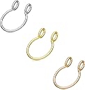 NZDLM Fake Septum Hoop Nose Ring - 20g, 8mm, Clip On, Gold, Rose Gold, Silver, Non-Pierced Faux Body Piercing Jewelry