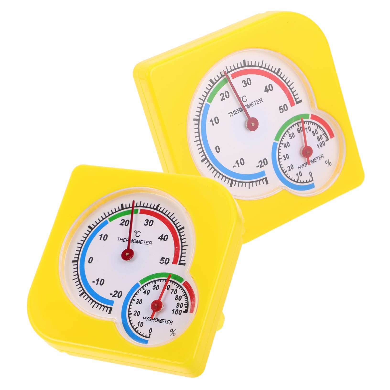 BESPORTBLE 2Pcs Accurate Indoor Temperature Humidity Gauge for Wall Mount Tabletop for Home Greenhouse and Refrigerator Monitoring