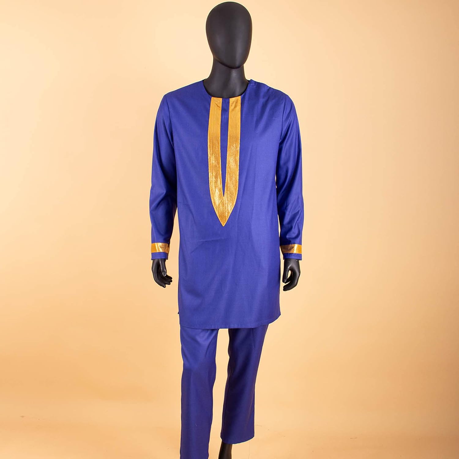 African Clothing for Men Full Sleeve Jacket and Ankara Pants 2 Pieces Outfits Plus Size Formal Wear African Suit