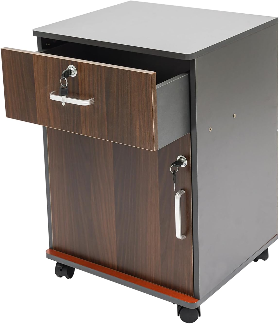 Vertical File Cabinet with Lock, Rolling Printer Stand with Drawers, Under Desk File Cabinet, Locking File Cabinet, Small File Cabinet with Drawer, Office File Cabinet