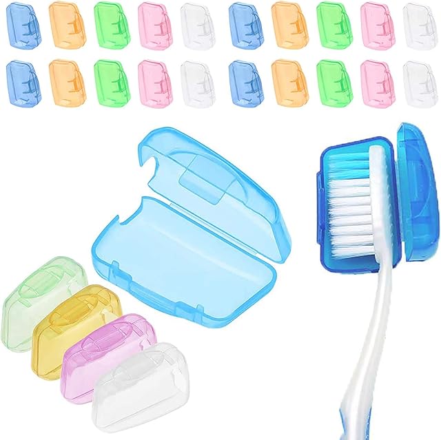 Travel Toothbrush Cover, 20 Pcs Portable Toothbrush Heads Hygienic Protective Cap