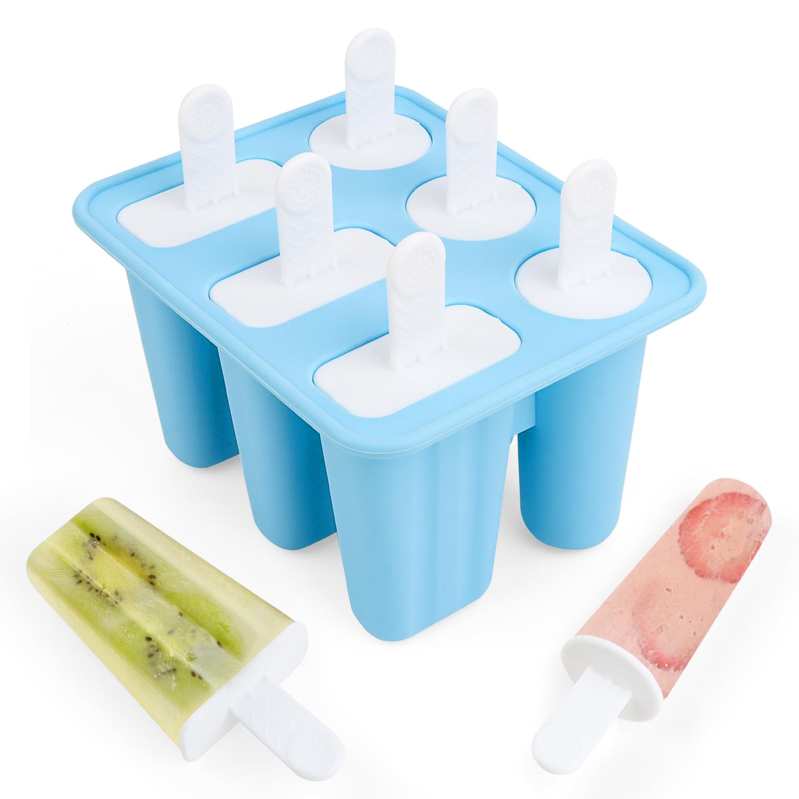 Moules à Glace Silicone 6 Motifs Animaux - Réutilisables, Sans BPA, Avec Bâtonnets, Pour Enfants - 5