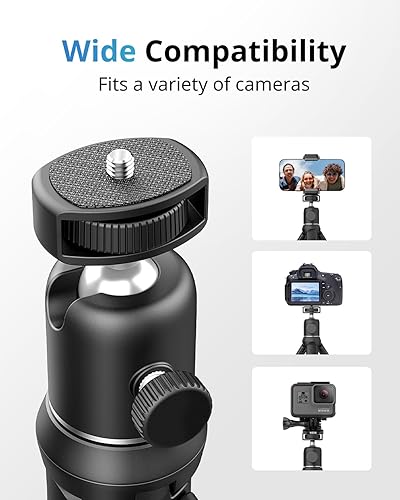 Miniatura 8 de Trípode para teléfono soporte de cámara portátil y ajustable UBeesize con control remoto inalámbrico y clip universal compatible con teléfonos
