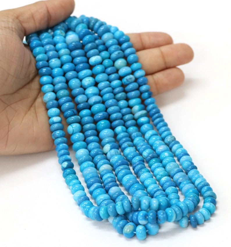 Perles opale bleu cyan fabrication bijoux collier bracelet pierres naturelles