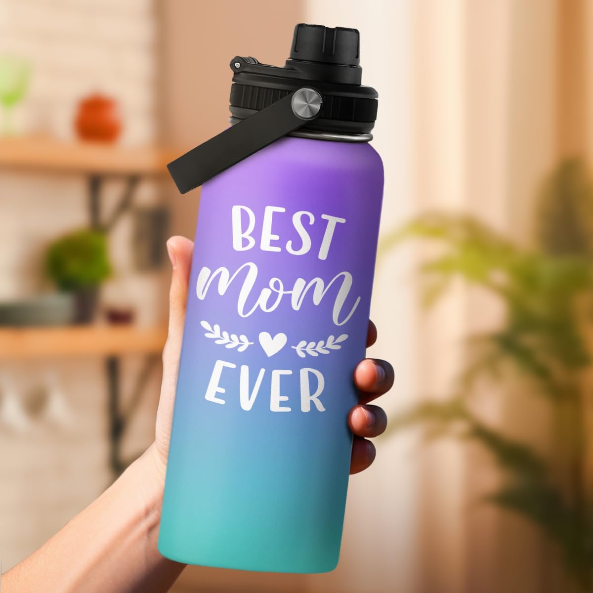Best Mom Ever Water Bottle 32oz Stainless Steel Insulated Water Bottles - Gifts for Moms from Son Daughter - Mothers Gifts for Birthday Christmas - Image 5