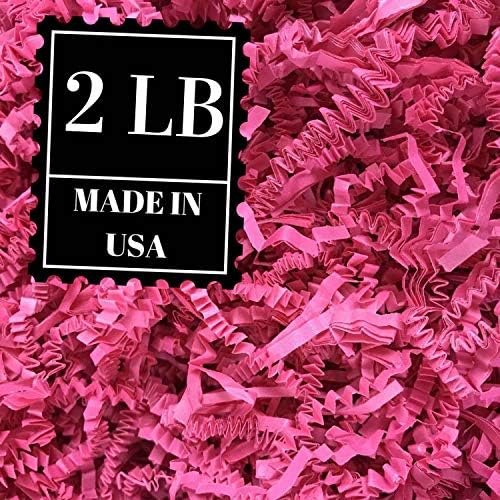 Mrs Fizz Crinkle Cut Paper Shred Filler for Packing and Filling Gift Baskets (2 LB) White and Gold