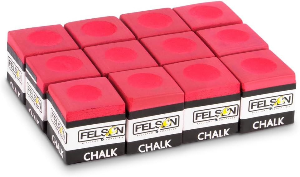 Pool Cue Chalk Cubes, 12-Pack - Table Billiards Stick Bulk Supplies, Equipment, Accessories - Games, Tournaments, Bars, Home, Sports & Hobbies (Red)