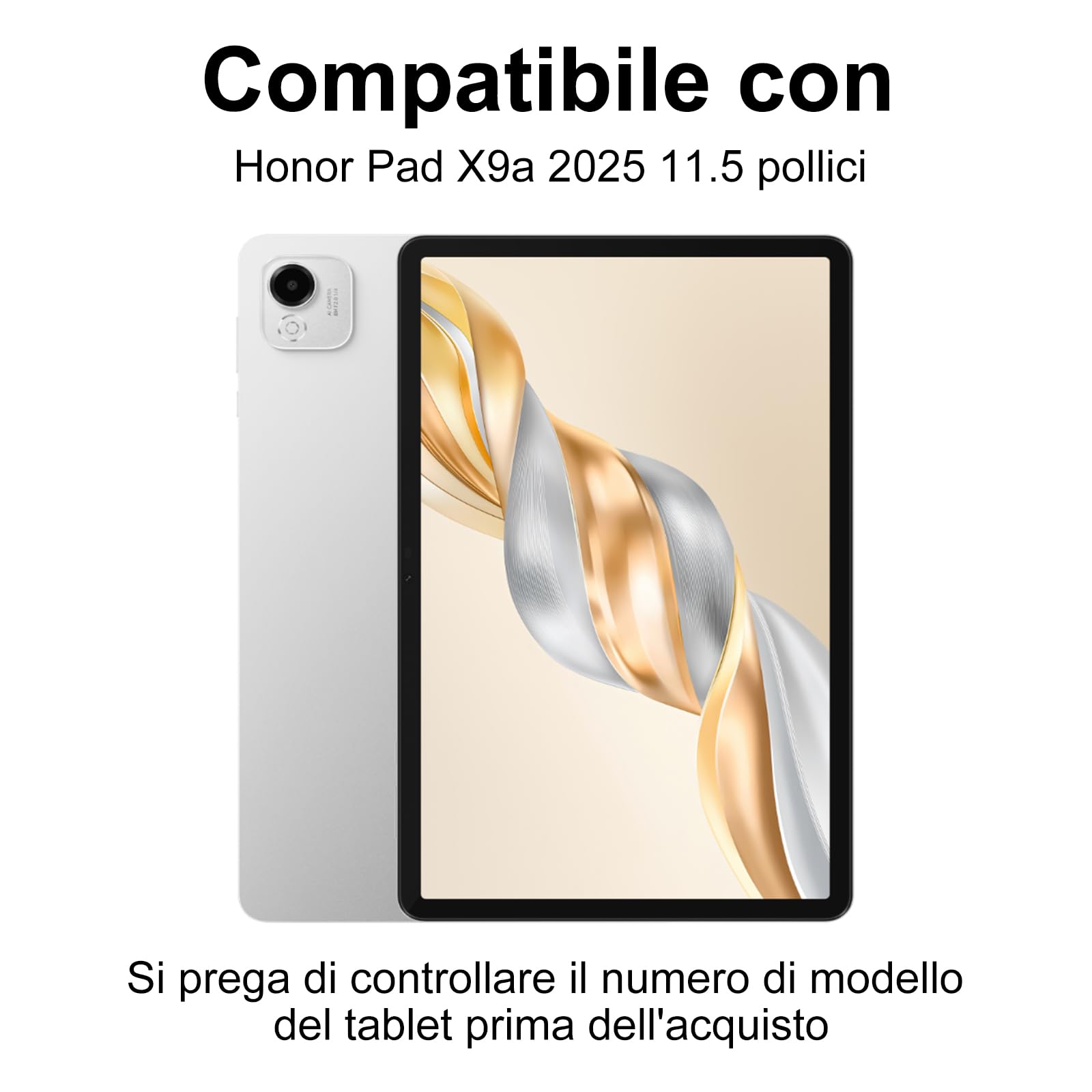 Funda con Teclado para Honor X9a 11.5 Pulgadas 2025 | [Español] Retroiluminado Bluetooth Magnéticamente Teclado con Funda Delgada y Touchpad para Tablet Honor X9a 2025 11.5, Negro