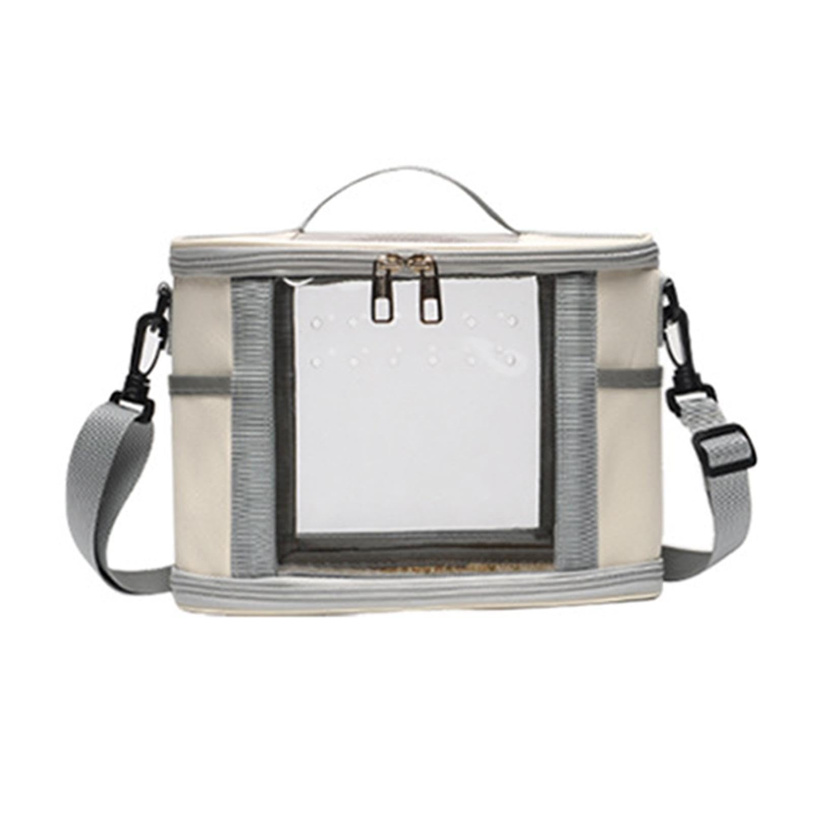 Bird Carrier Bag Bird Travel Cage Small Animal Carrier Guinea Pig Carrier for Budgies, Sugar, Glider Small Pets Lovebirds, Beige L