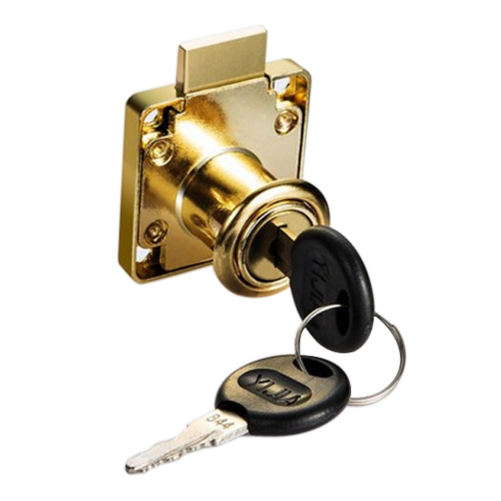 Wdfnexalai Cerradura de seguridad dorada para cajones de oficina, armario, 22 mm