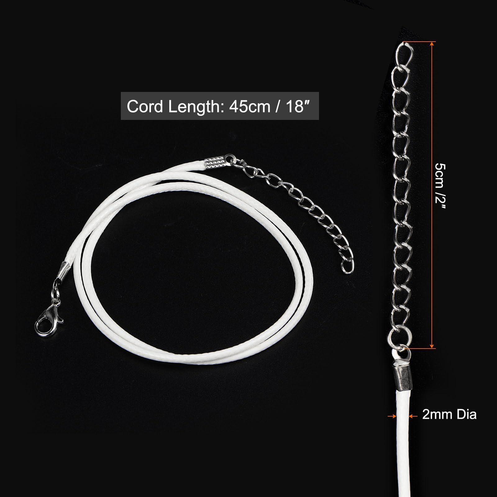 Cordini Per Collana In Cotone Cerato QUARKZMAN: 20 Pezzi Rosa Con Chiusura E Catenella, 1,5mm - 2