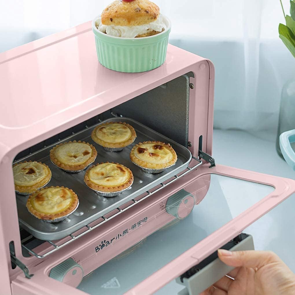 Forno tostapane, Mini Friggitrice Ad Aria Da 9 Litri, Temperatura Regolabile 50-230 ℃ E Timer 30 Minuti Cottura Domestica for Torte Multifunzionale A Convezione Controsoffitto Tostapane(Pink)