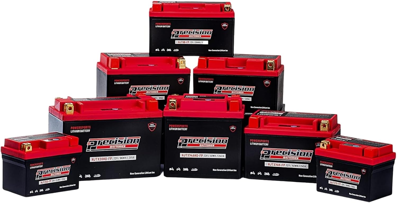Precision HJTX14AHQ-FP Lithium Ion Battery Compatible With Harley-Davidson 1200CC Sportster XL, XLH, 2004-2017, 12V 10Ah 48WH 240CCA