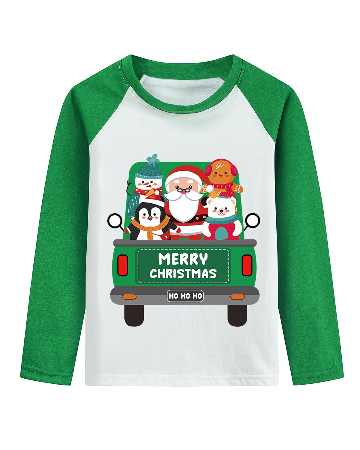 Tkria Kids Christmas Shirt Ugly Xmas Santa Toddler Boys Raglan Long Sleeve Shirts 2-7T