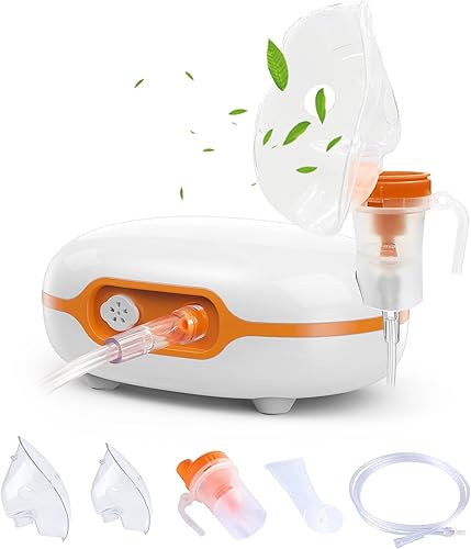 Máquina nebulizadora con máscara de 3 tamaños, máquina nebulizadora portátil para adultos y niños con accesorio completo, nebulizadores, inhalador